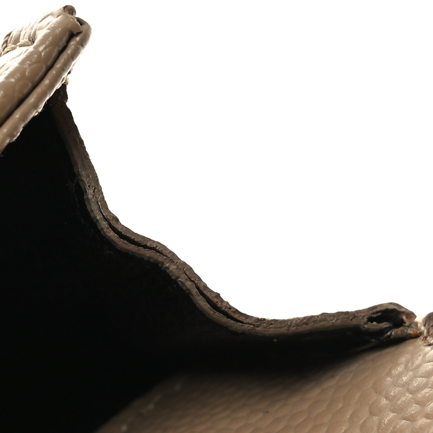 Saint Laurent Grain De Poudre Matelasse Chevron Small Monogram Envelope Wallet Dark Beige 9 of 9