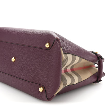 Burberry Grainy Calfskin House Check Medium Banner Tote Elderberry 10 of 13