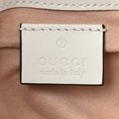 Gucci Calfskin Matelasse Super Mini GG Marmont Shoulder Bag White 6 of 9