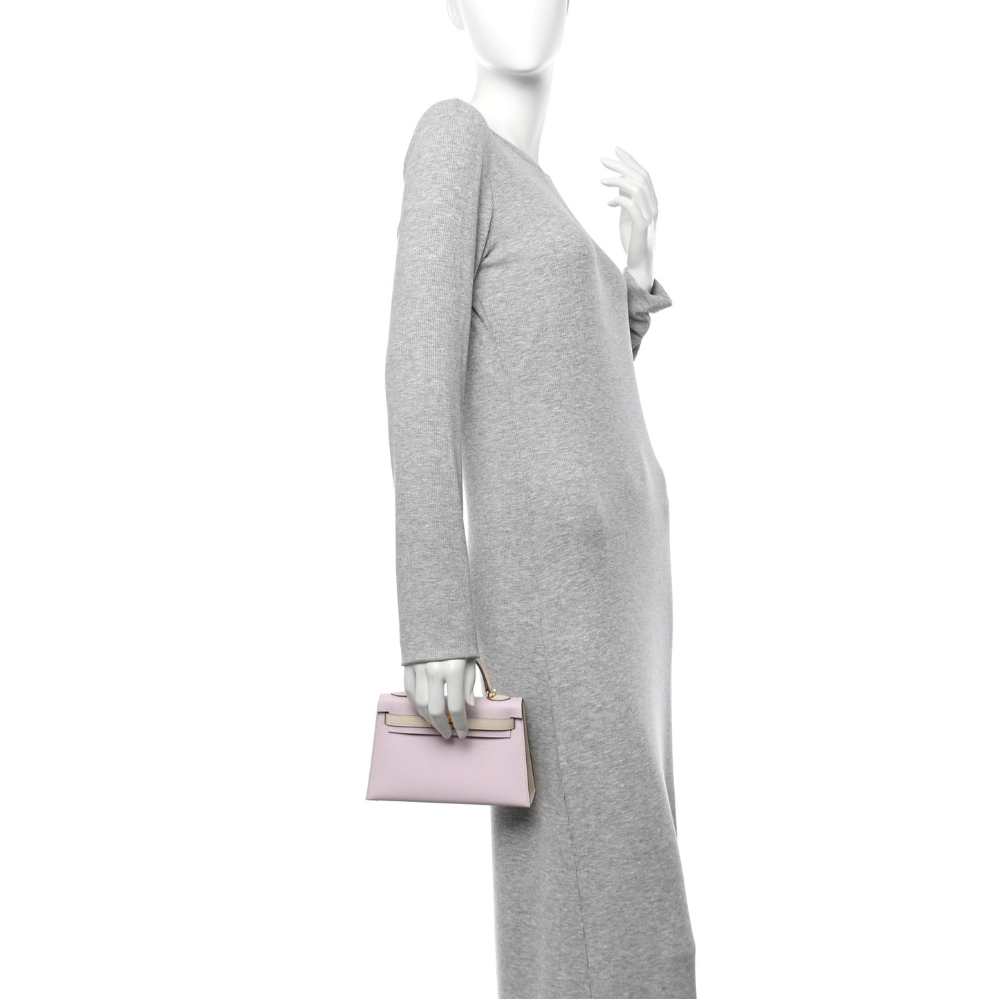 Epsom Horseshoe Mini Kelly Sellier 20 Mauve Pale Craie