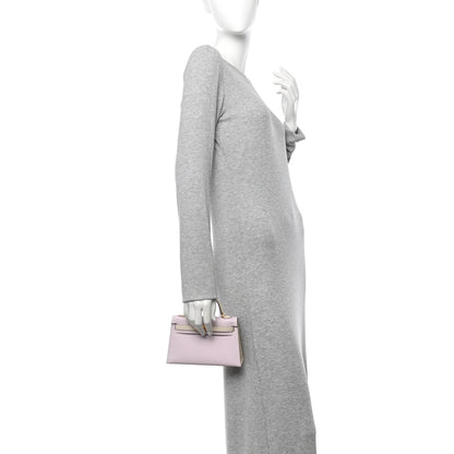 Hermes Epsom Horseshoe Mini Kelly Sellier 20 Mauve Pale Craie 2 of 11