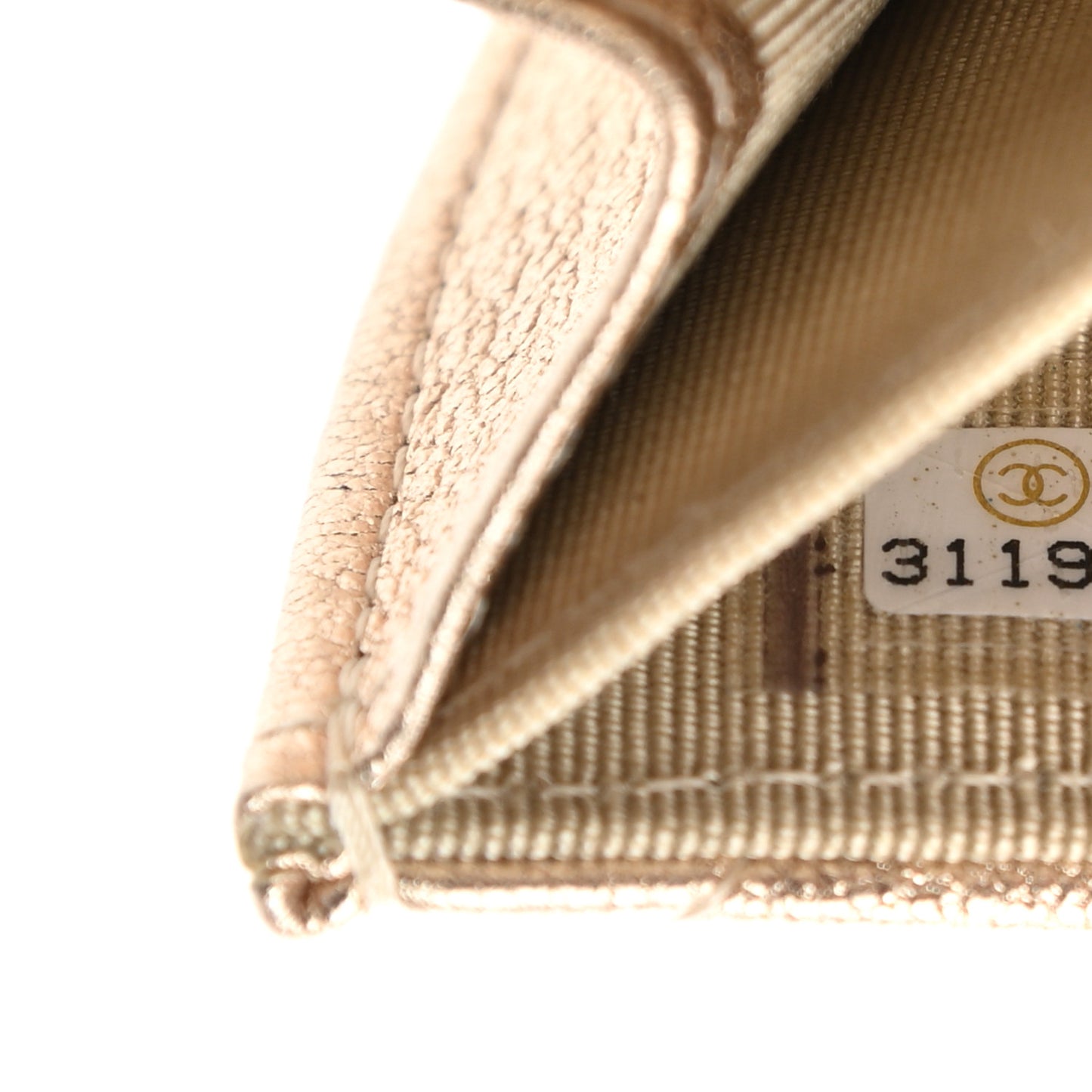 Metallic Lambskin Quilted Flap Card Holder On Chain Gold
