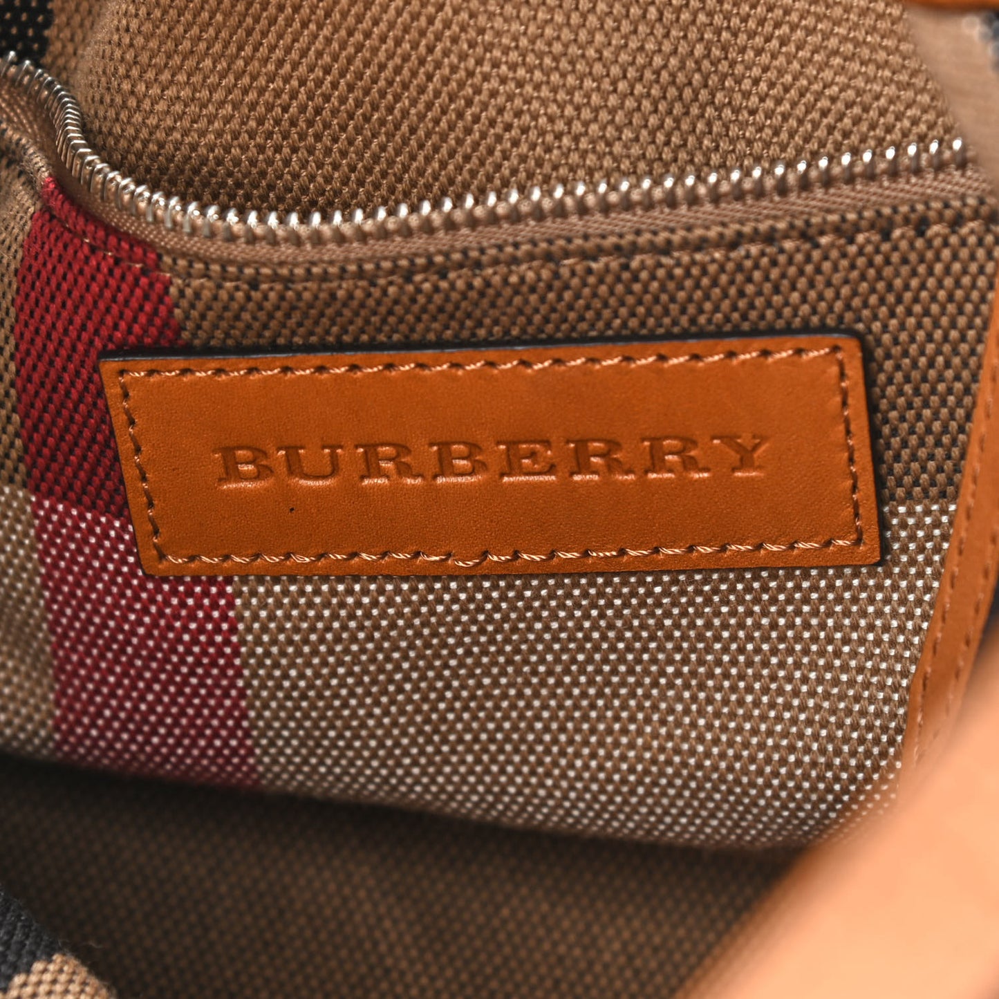 Grainy Calfskin House Check Small Maidstone Saddle Brown