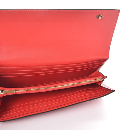 Celine Drummed Calfskin Large Multifunction Flap Wallet Coquelicot 5 of 11