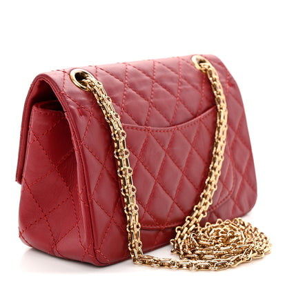 Chanel Aged Calfskin Quilted 2.55 Reissue Mini Flap Red 3 of 10