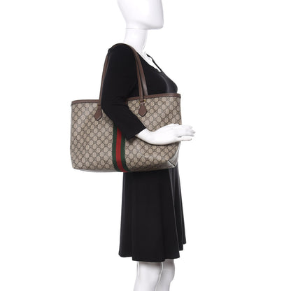 Gucci GG Supreme Monogram Medium Ophidia Shopping Tote Brown 2 of 11