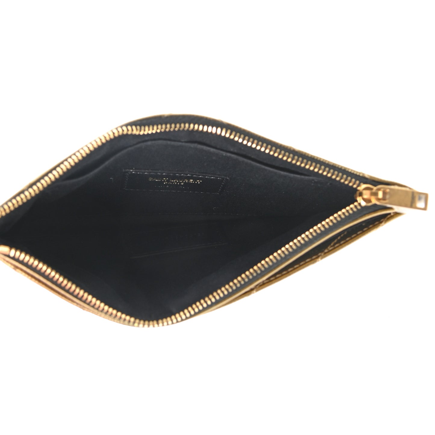 Iridescent Grain De Poudre Matelasse Chevron Monogram Bill Pouch Gold
