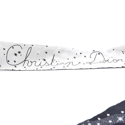 Christian Dior Silk Zodiac Capricorn Mitzah Scarf Black 2 of 2