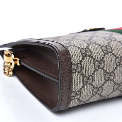 Gucci GG Supreme Monogram Web Small Ophidia Chain Shoulder Bag Brown 7 of 9