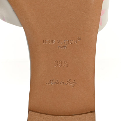 Louis Vuitton Lambskin Embossed Monogram By The Pool Revival Flat Mules 39.5 White Pink 8 of 9
