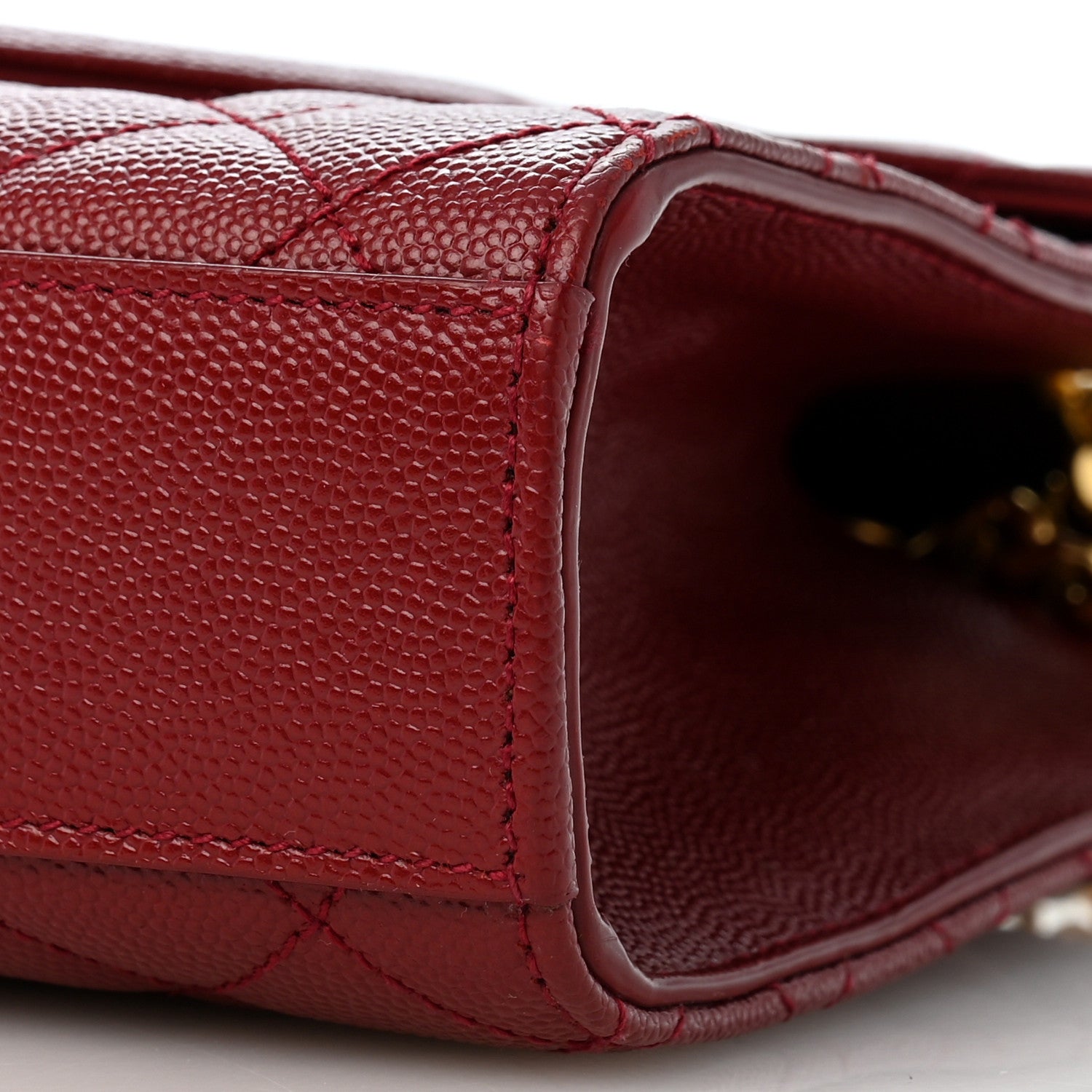 Saint Laurent Grain De Poudre Textured Mixed Matelasse Triquilt Medium Monogram Satchel Oxblood 10 of 12
