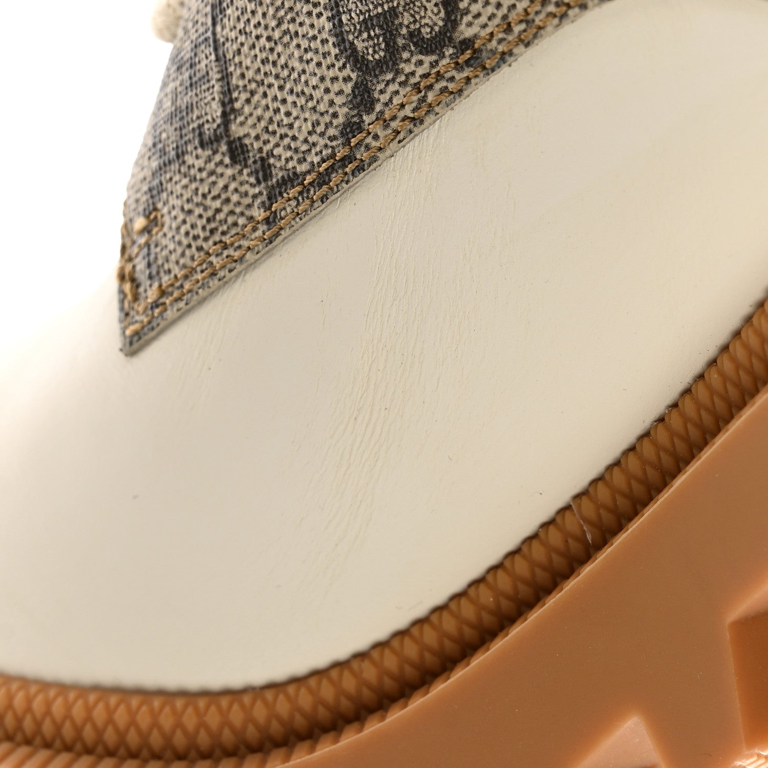 Gucci Calfskin GG Supreme Monogram Nappa Quilted Lace Up Ankle Boots 39 Mystic White Beige 11 of 12