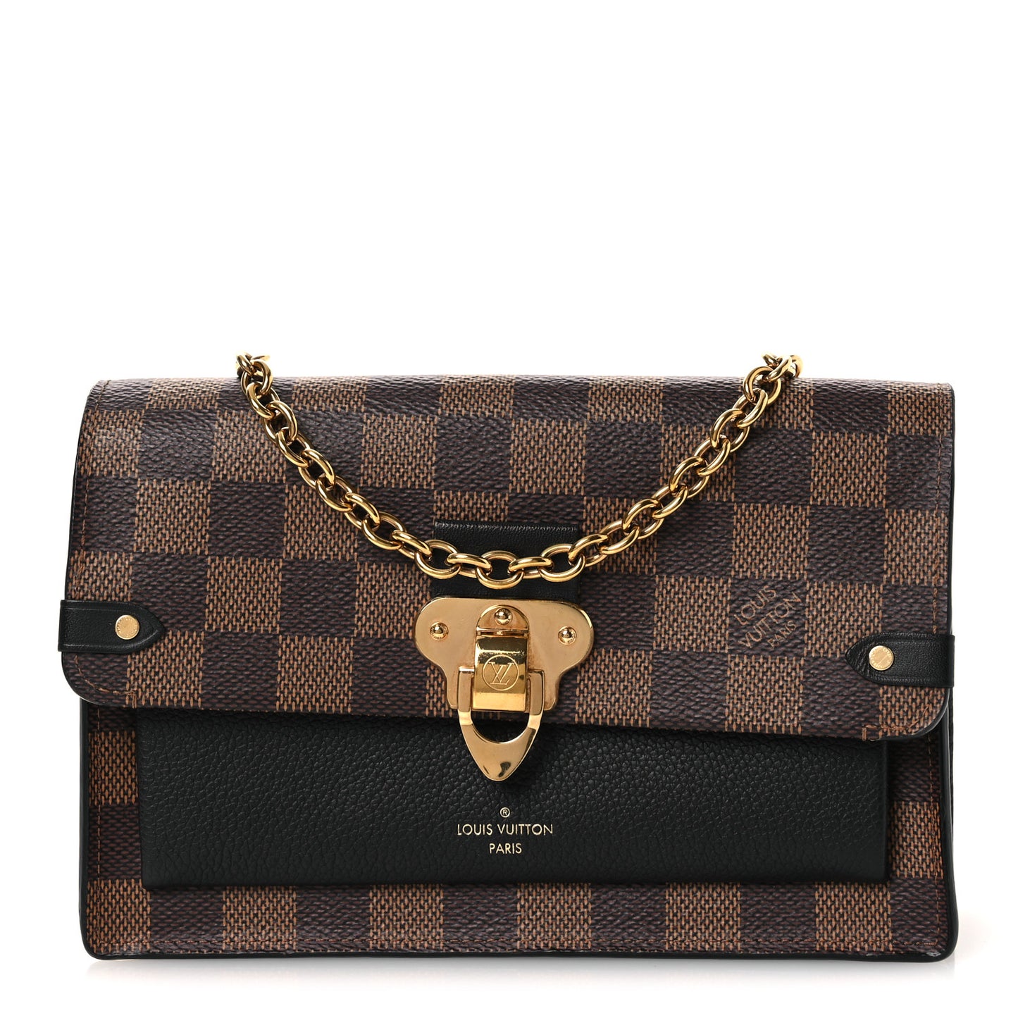 Damier Ebene Vavin Chain Wallet Black