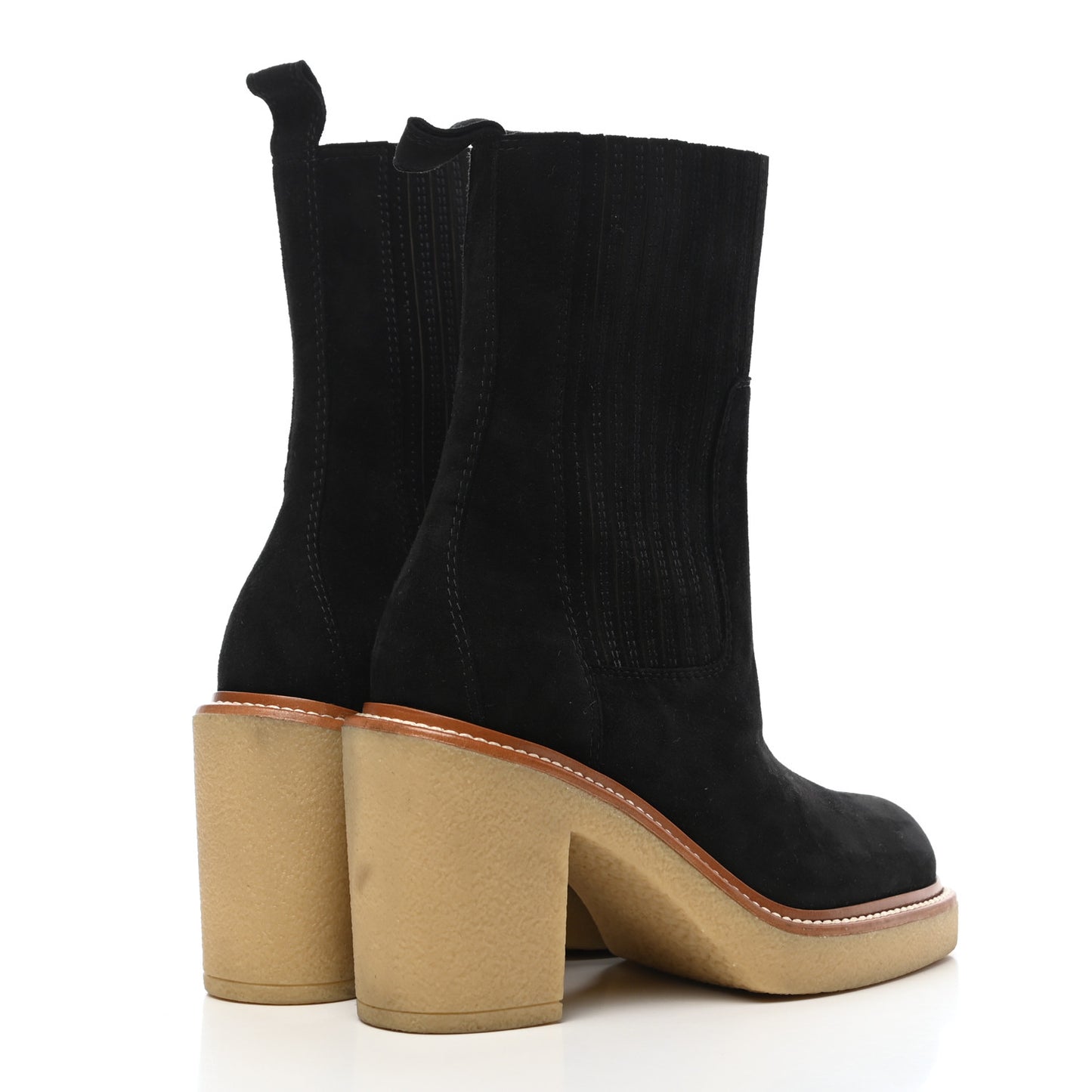 Suede Calfskin Donia 70 Ankle Boots 35.5 Black