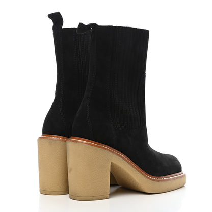 Hermes Suede Calfskin Donia 70 Ankle Boots 35.5 Black 4 of 7