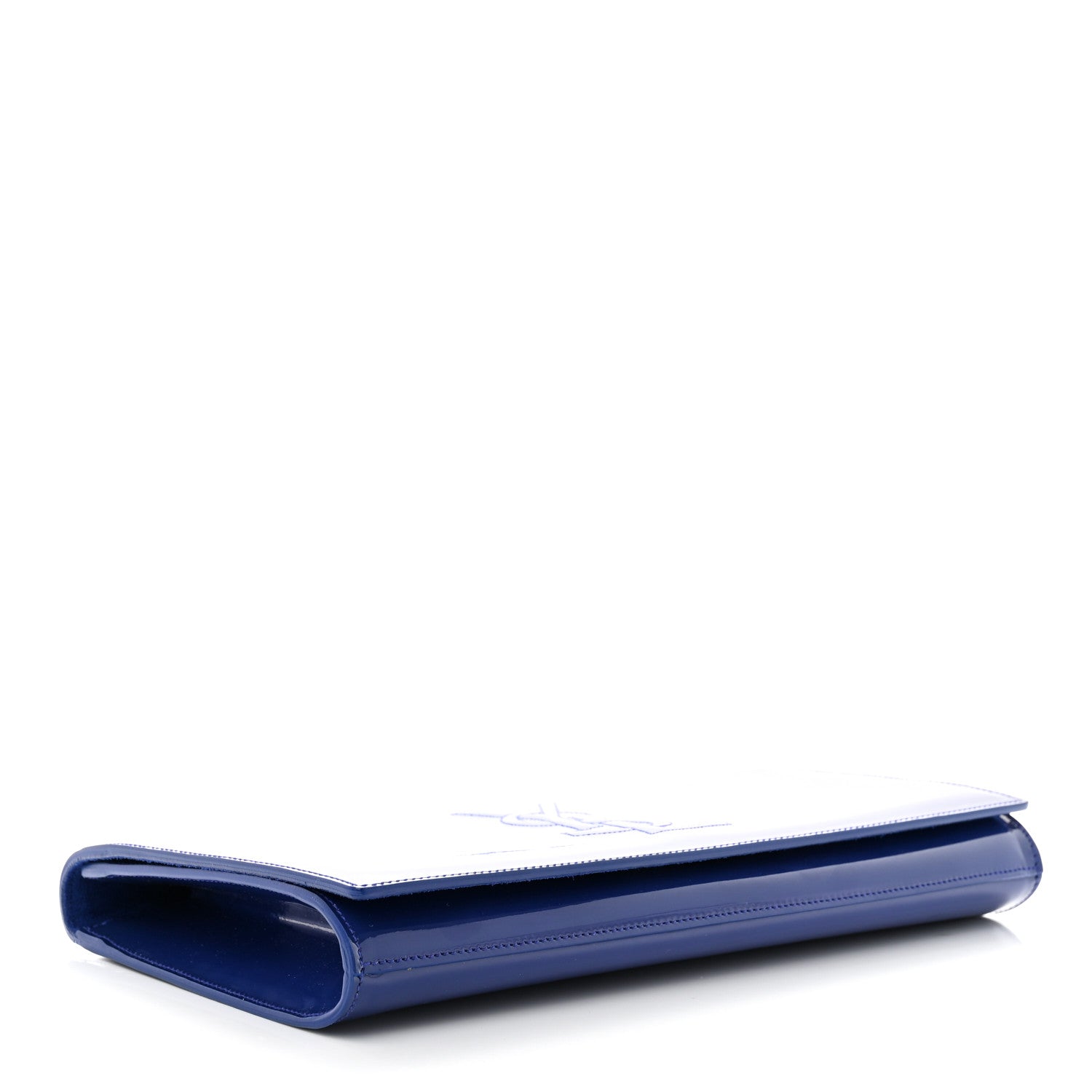 Saint Laurent Patent Calfskin Monogram Large Belle De Jour Clutch Royal Blue 4 of 7