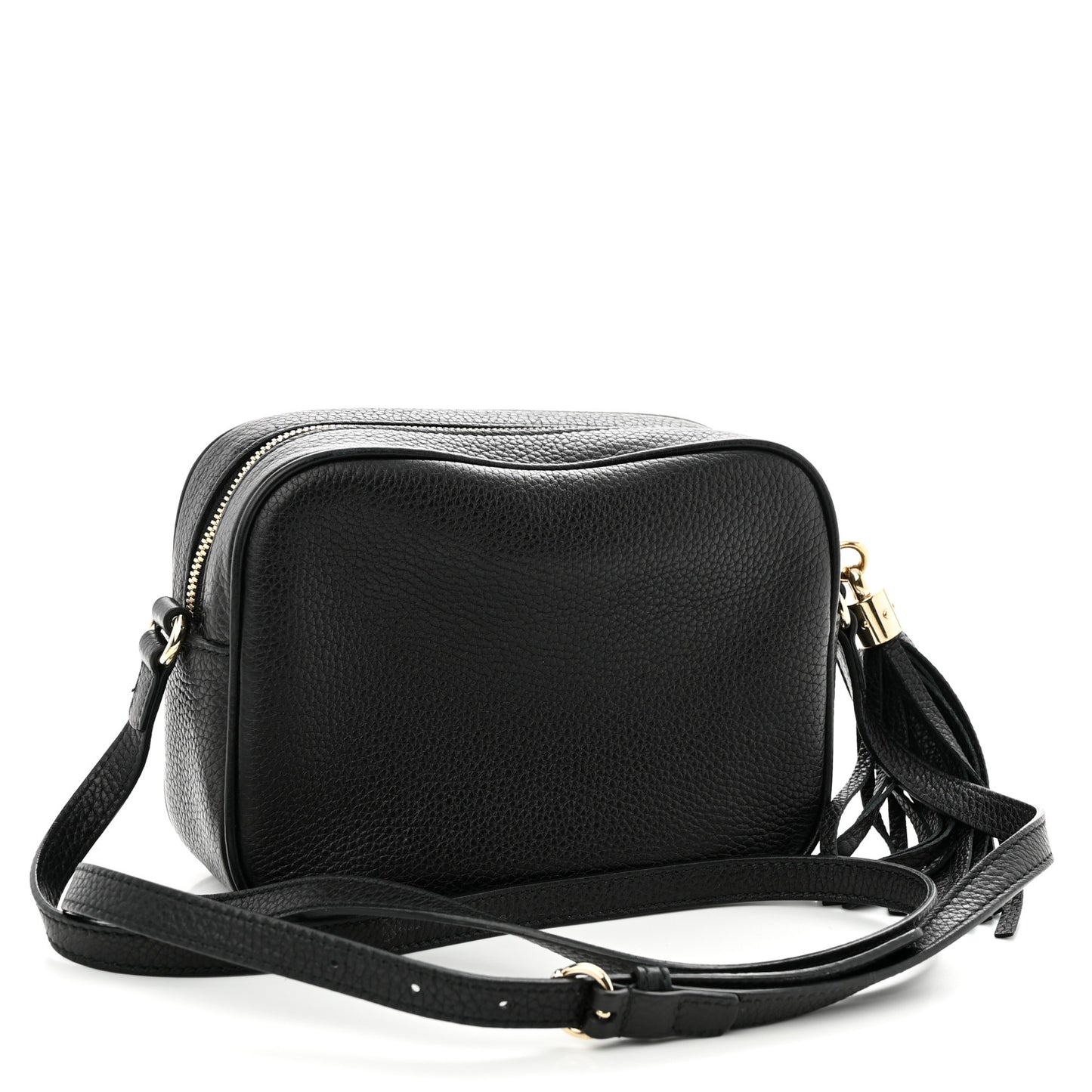 Pebbled Calfskin Small Soho Disco Bag Black