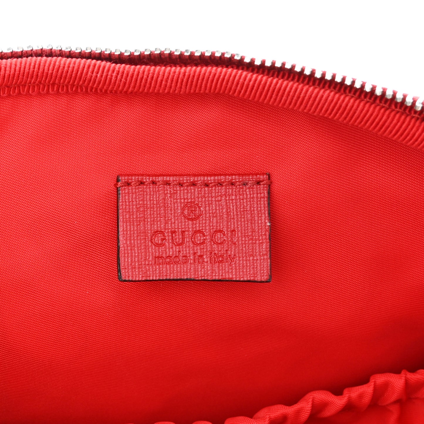 GG Supreme Monogram Blind For Love Embroidered Crossbody Bag Beige Hibiscus Red