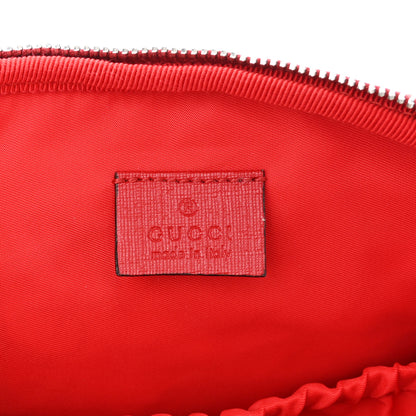Gucci GG Supreme Monogram Blind For Love Embroidered Crossbody Bag Beige Hibiscus Red 6 of 11