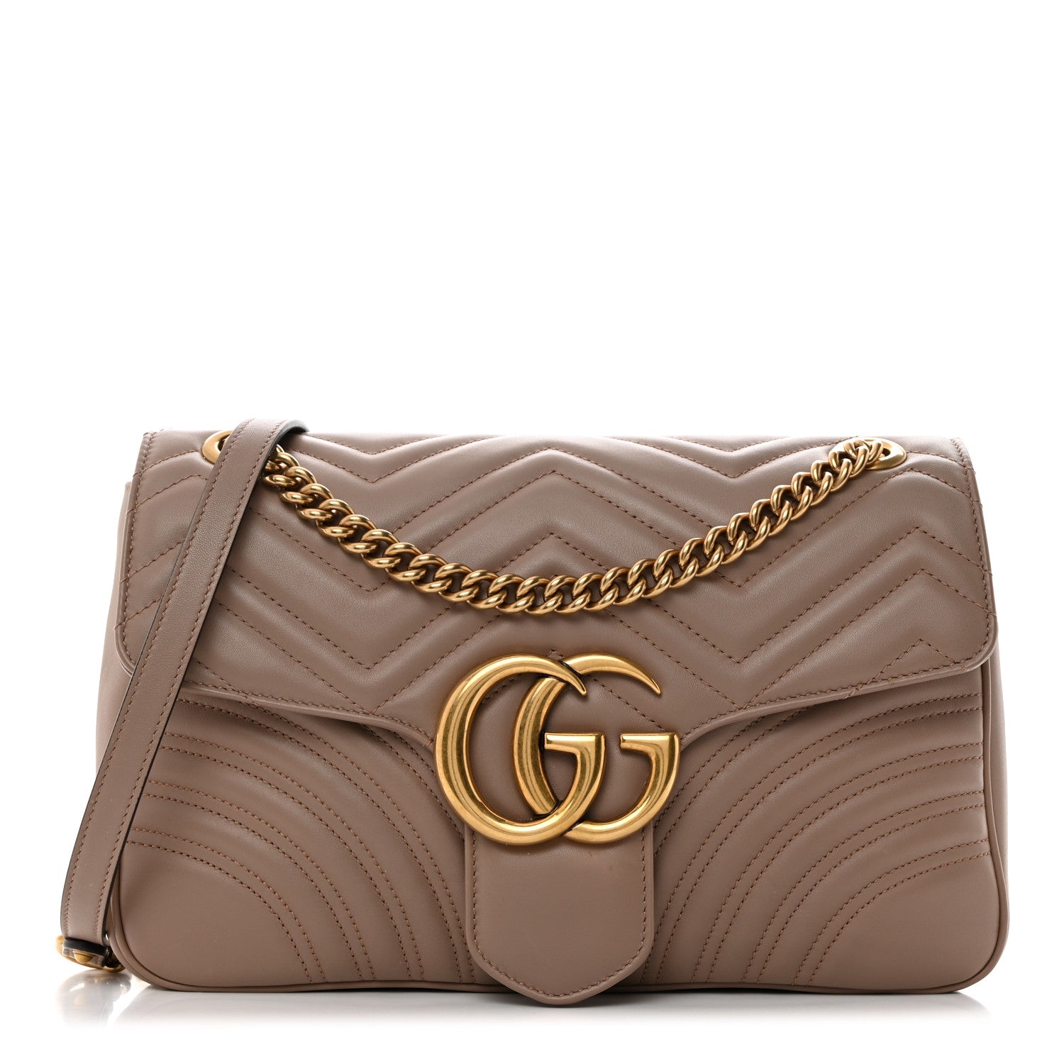 Gucci Calfskin Matelasse Medium GG Marmont Shoulder Bag Porcelain Rose 1 of 10