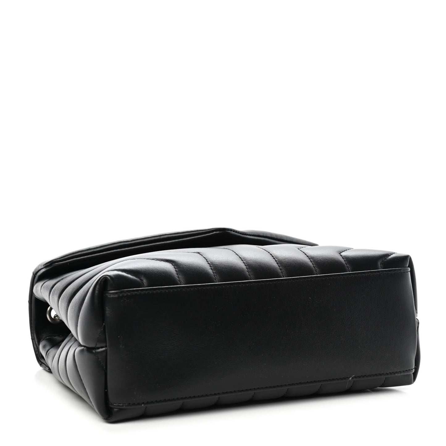 Calfskin Y Quilted Monogram Small Loulou Chain Satchel Black