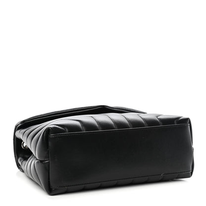 Saint Laurent Calfskin Y Quilted Monogram Small Loulou Chain Satchel Black 3 of 4