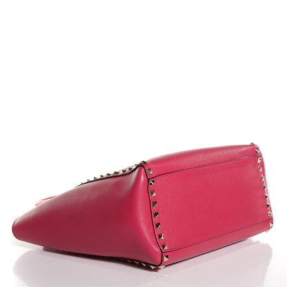 Valentino Garavani Vitello Rockstud Double Handle Tote Cyclamin 4 of 9