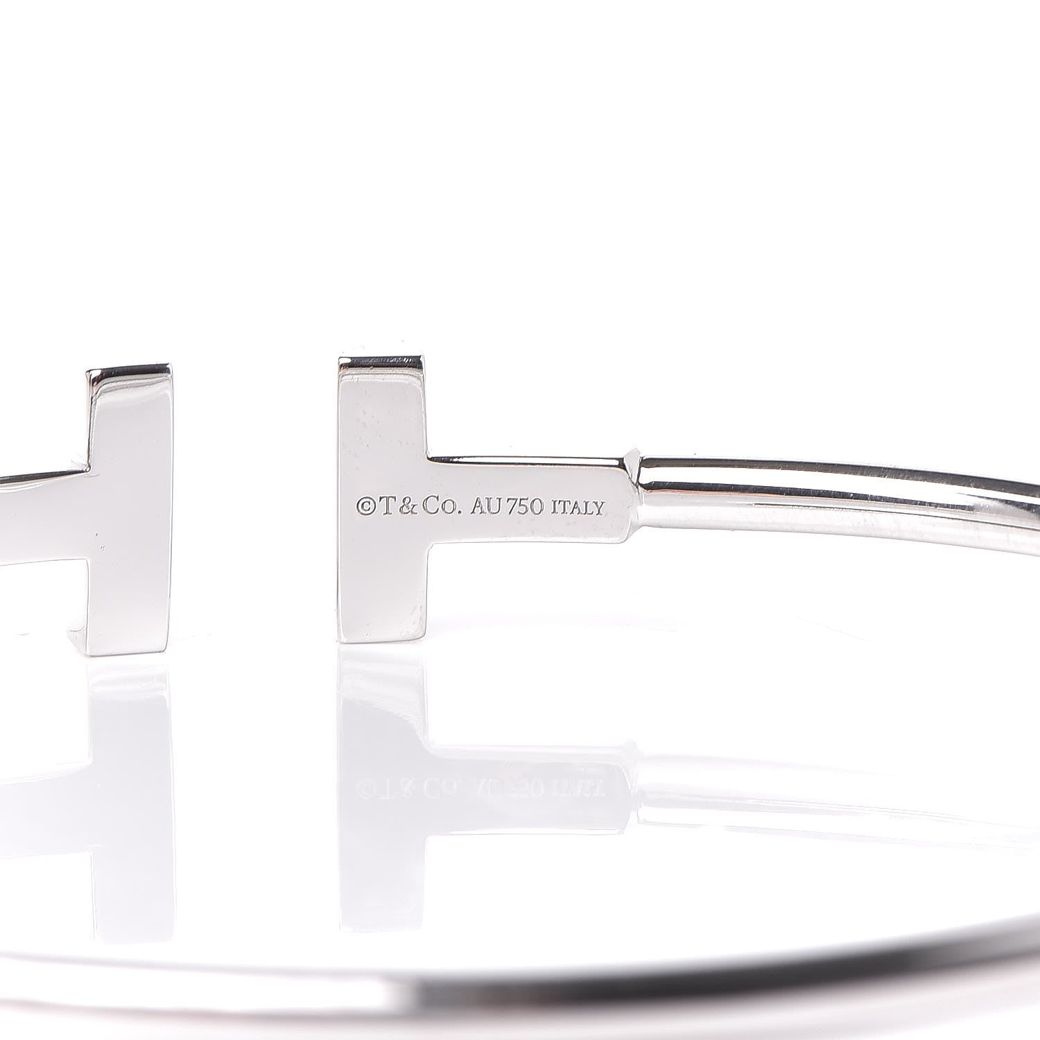 Tiffany 18K White Gold T Wire Bracelet 4 of 5