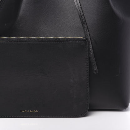 Mansur Gavriel Vegetable Tanned Calfskin Bucket Bag Black Argento 11 of 14