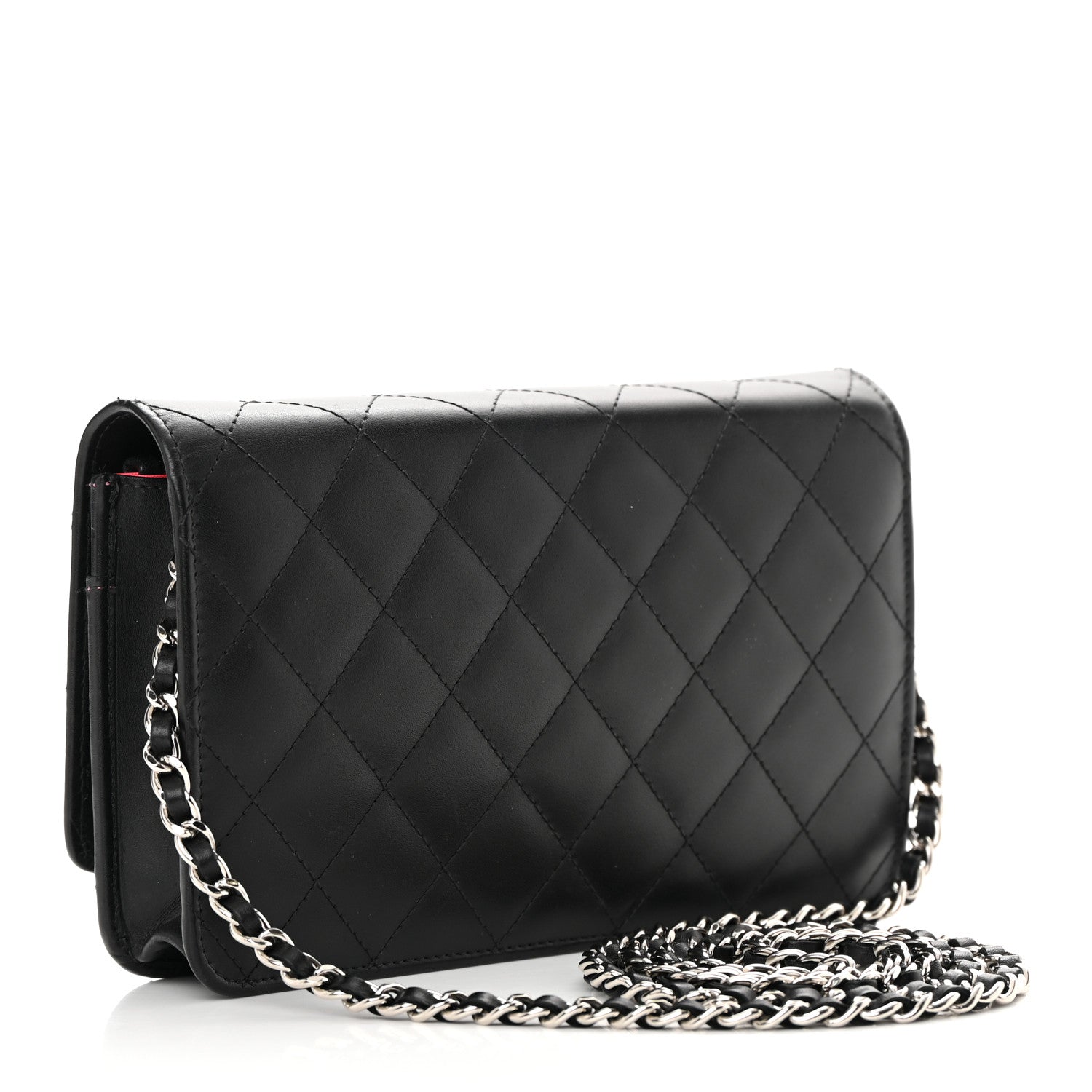 Chanel Calfskin Quilted Cambon Wallet On Chain WOC Black 3 of 17