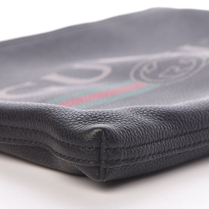 Gucci Pebbled Calfskin Medium Logo Portfolio Clutch Black 8 of 9