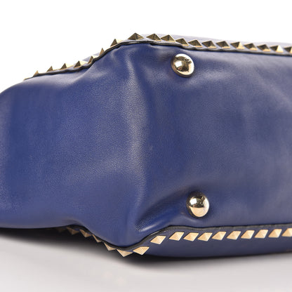 Valentino Garavani Vitello Medium Rockstud Tote Blue China 13 of 18
