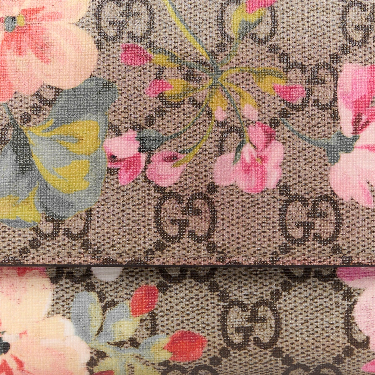 GG Supreme Monogram Blooms Continental Wallet Beige Multicolor Dry Rose