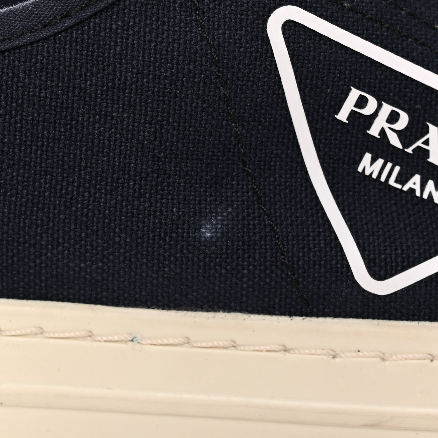 Prada Canvas Triangle Logo Wheel 35mm Sneakers 42 Navy 9 of 14