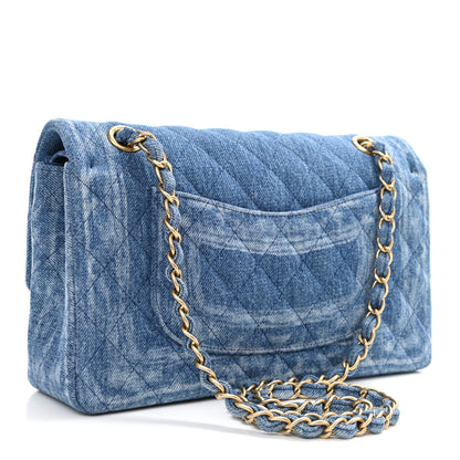 Chanel Denim Quilted Medium Double Flap Blue 3 of 9