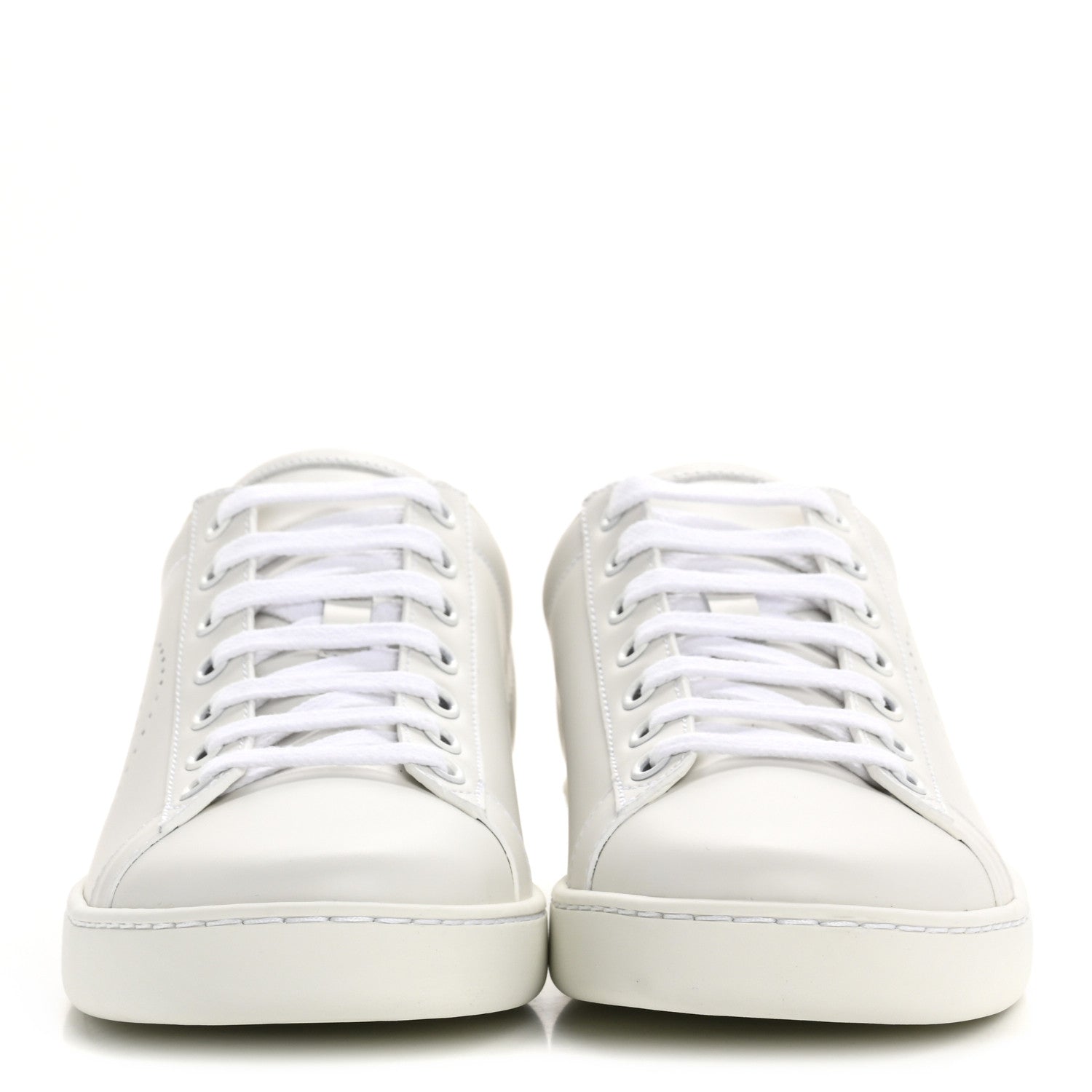 Gucci Calfskin Interlocking G Perforated Womens Ace Sneakers 38 White Grey Sky 3 of 10