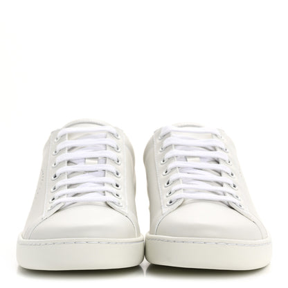Gucci Calfskin Interlocking G Perforated Womens Ace Sneakers 38 White Grey Sky 3 of 10