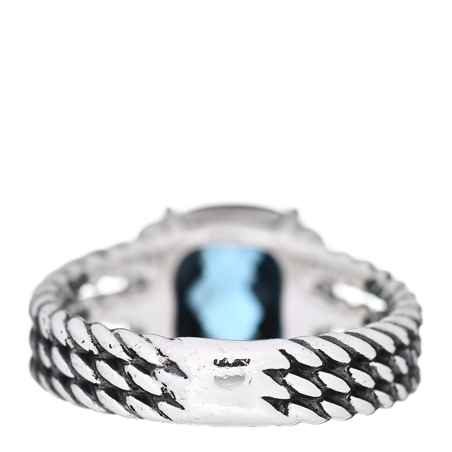 Sterling Silver Diamond Hampton Blue Topaz 10mm Petite Wheaton Ring 54 7