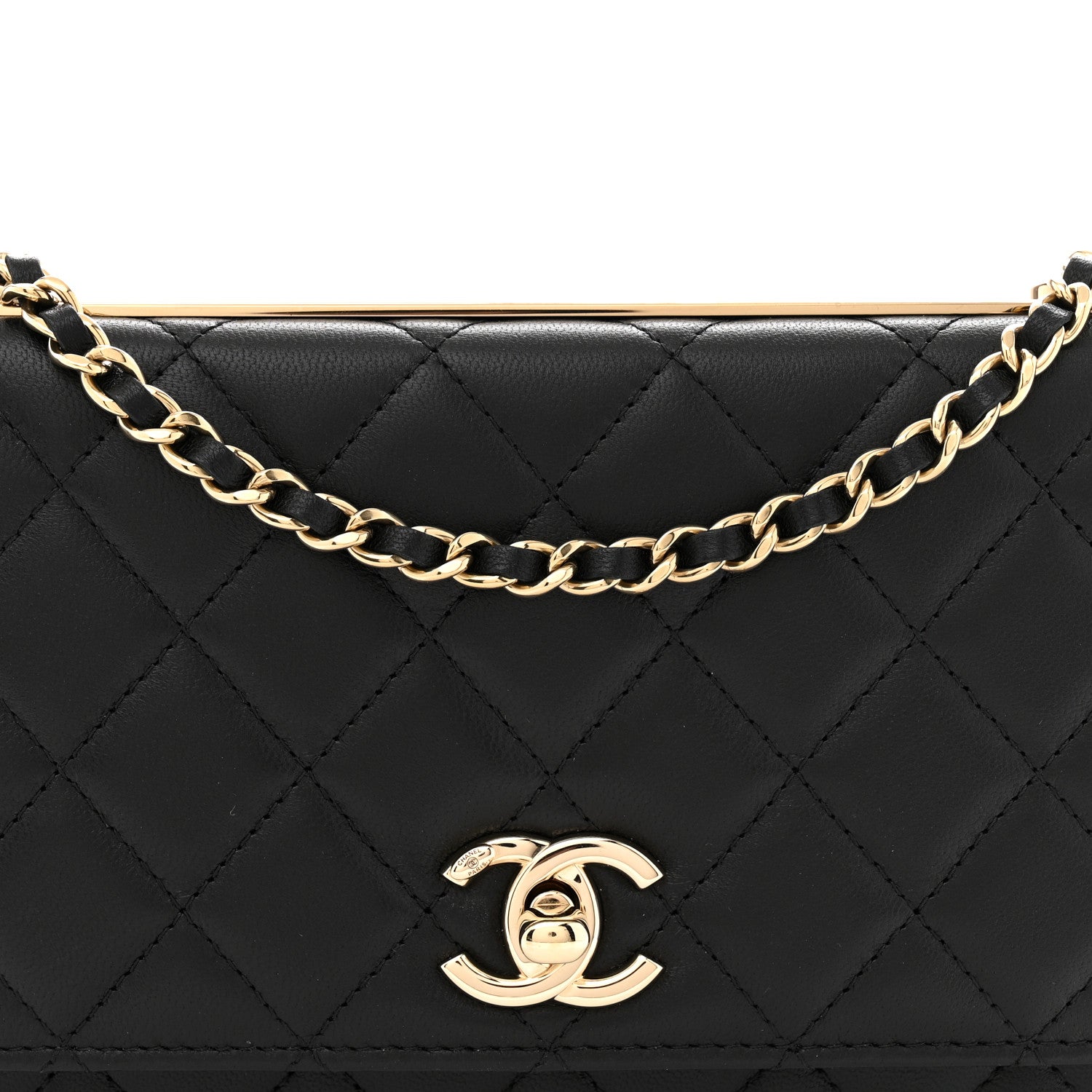 Chanel Lambskin Quilted Trendy CC Wallet On Chain WOC Black 8 of 11
