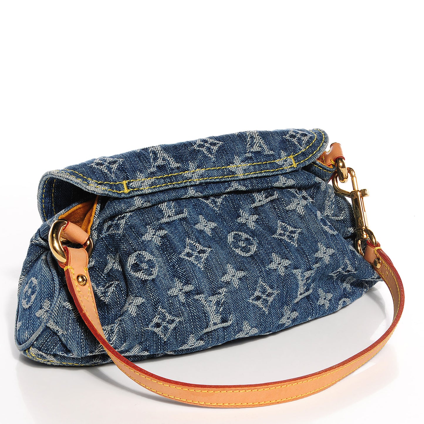 Monogram Denim Mini Pleaty Blue