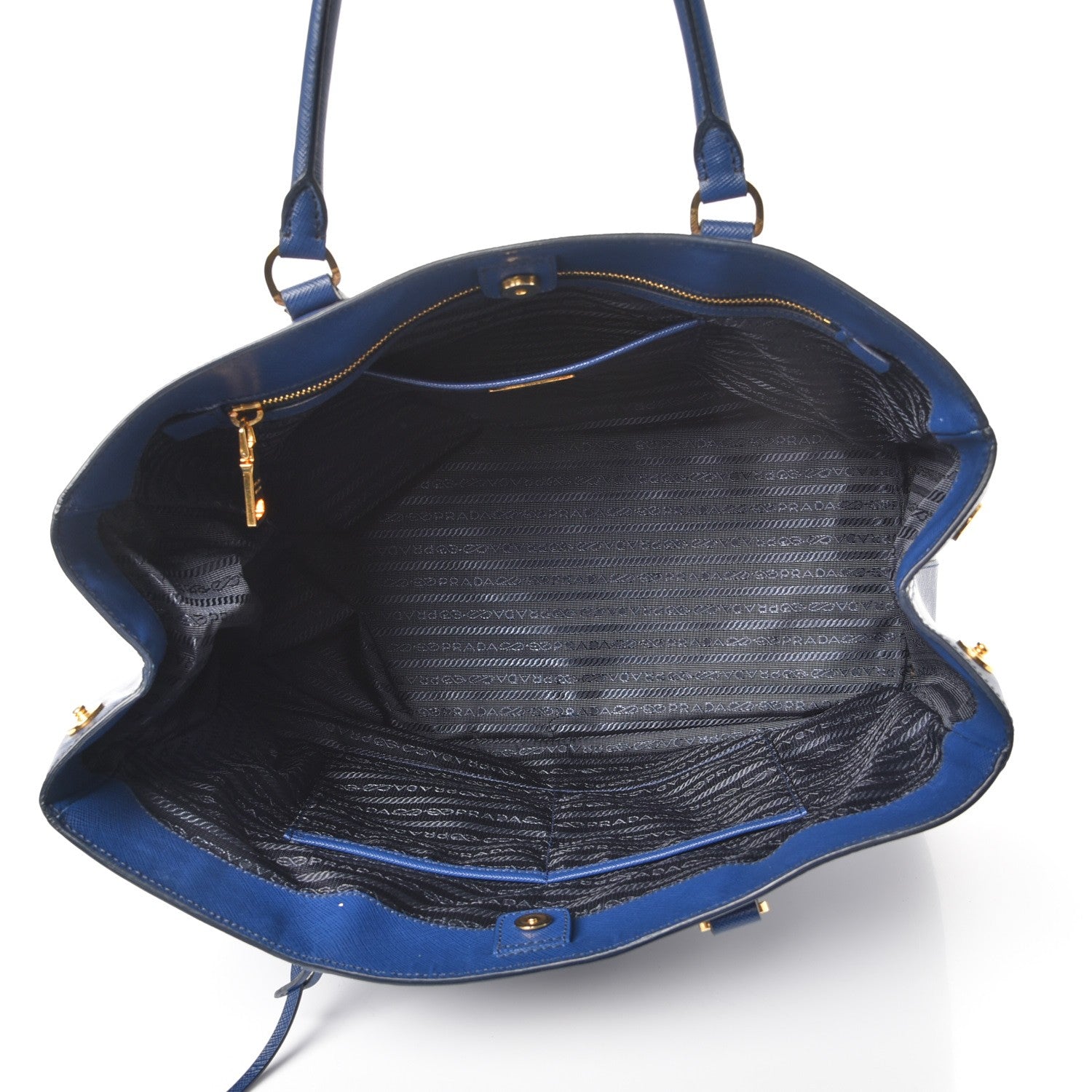 Prada Saffiano Lux Large Tote Bluette 5 of 8