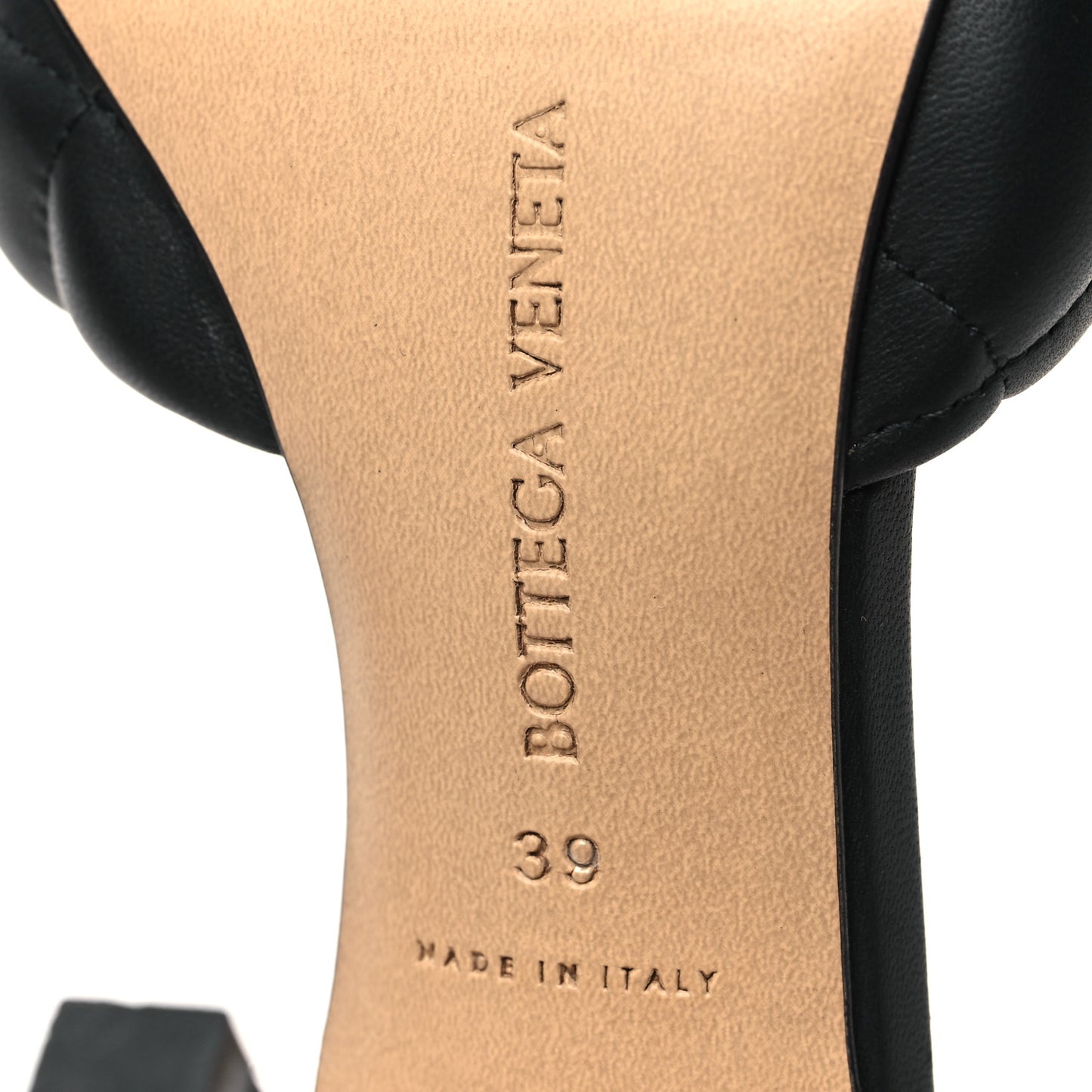 Nappa Matelasse Padded Mule Sandals 39 Black