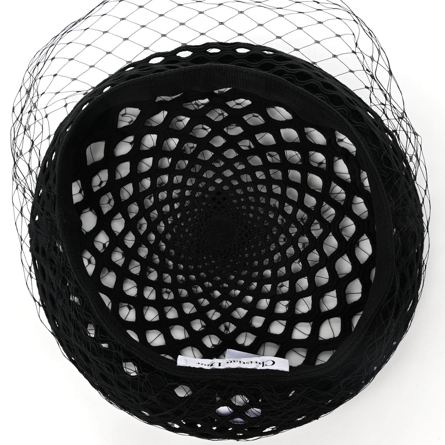 Christian Dior Mesh Arty Veil Beret 58 Black 7 of 9