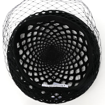 Christian Dior Mesh Arty Veil Beret 58 Black 7 of 9