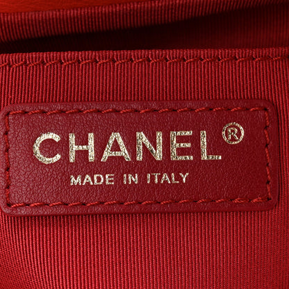 Chanel Calfskin Stitched Chain Bucket Bag Coral 6 of 10