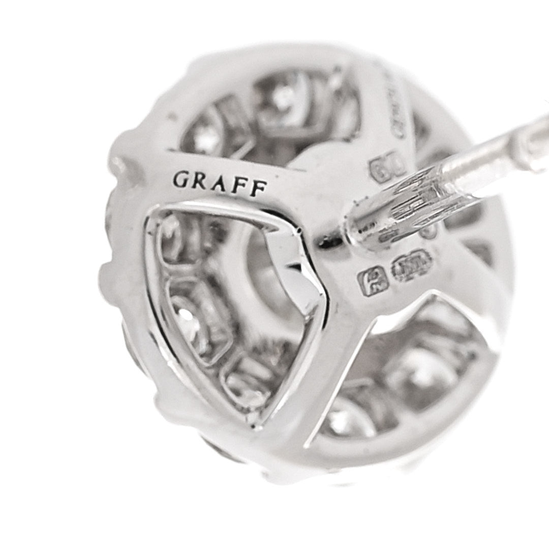 18K White Gold Diamond 1.60ctw Icon Round Stud Earrings