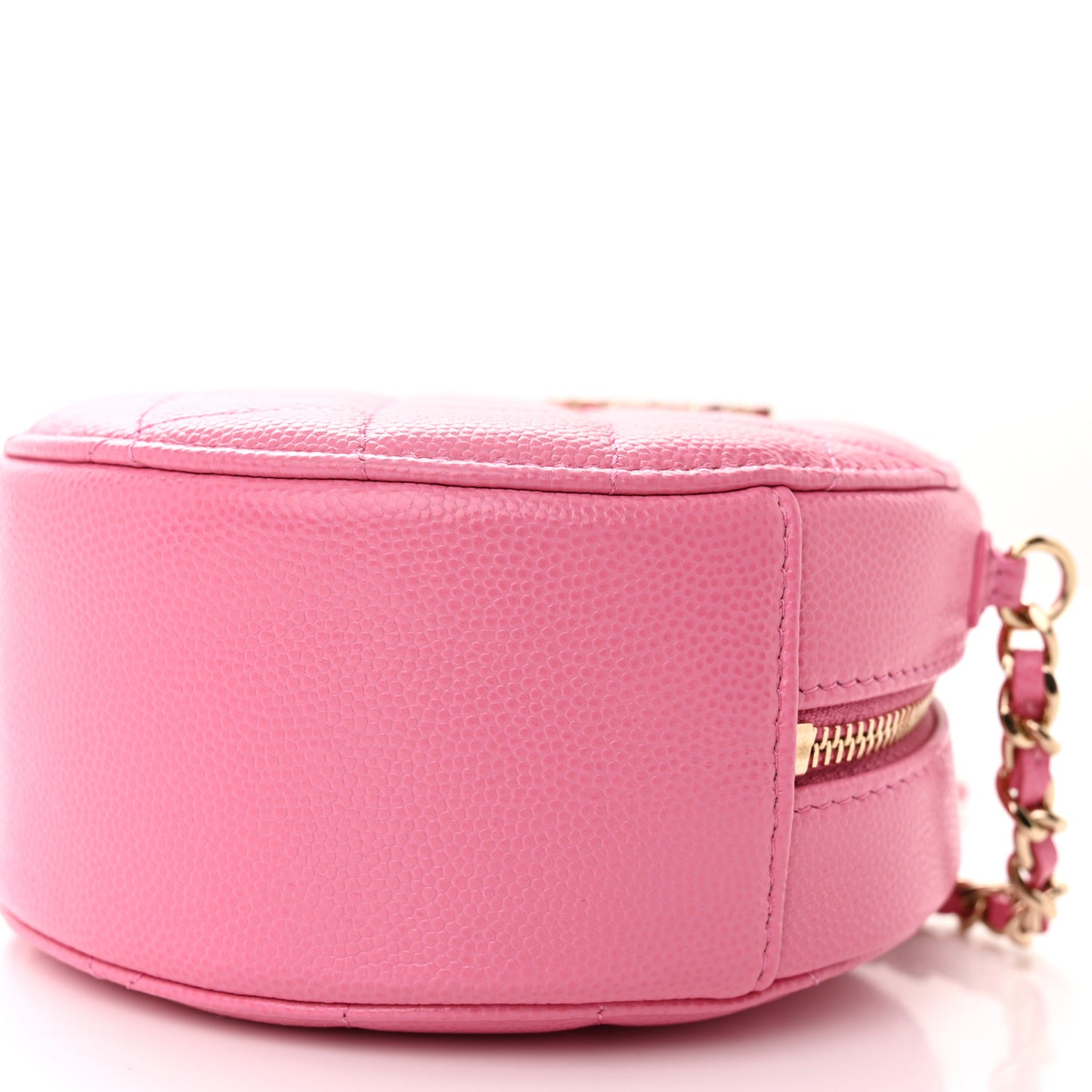 Caviar Quilted Gripoix CC Round Clutch With Chain Pink