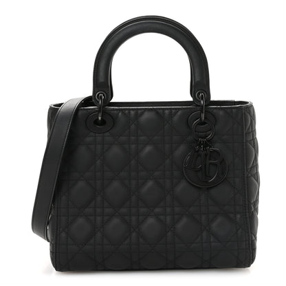 Christian Dior Ultra Matte Calfskin Cannage Medium Lady Dior Black 1 of 11