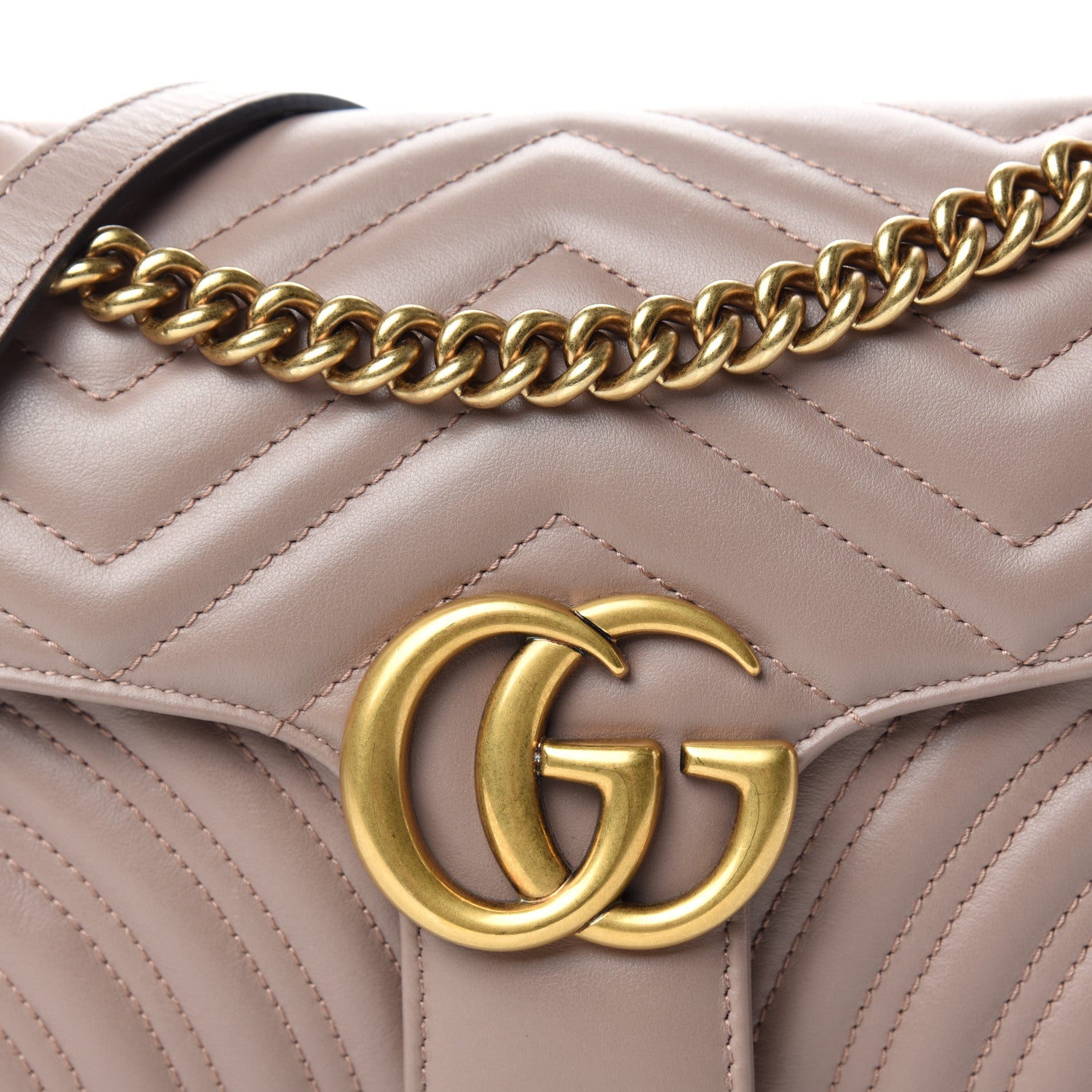 Gucci Calfskin Matelasse Small GG Marmont Shoulder Bag Porcelain Rose 10 of 10