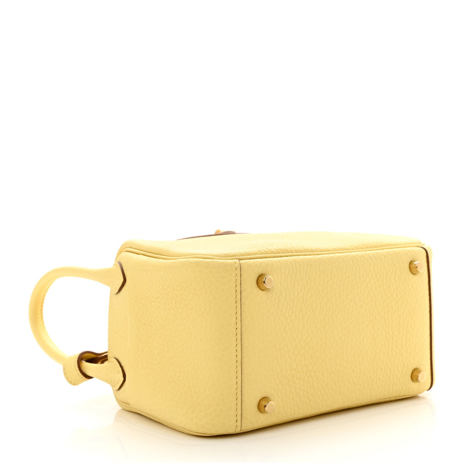 Hermes Taurillon Clemence Mini Lindy 20 Jaune Poussin 4 of 11